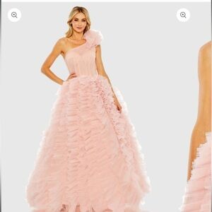 NWT | Mac Duggal 20592 Light Pink Glitter Tulle Gown Size 2